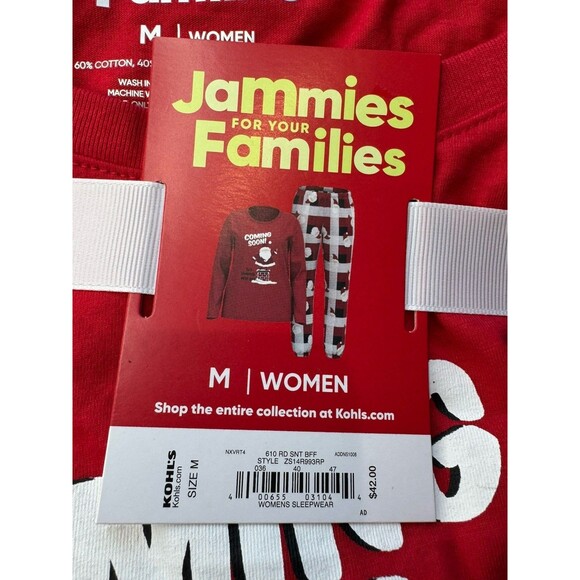 Womens Red Santa Claus Coming Soon Christmas Holiday Pajamas Sleep Set Size M - Picture 12 of 12